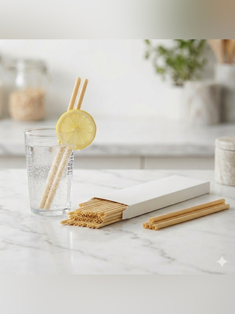 Planet First Compostable Wheat Stalk Straws Eco Friendly Drinking Straws 24 Pack